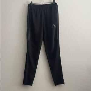 adidas Black Jogger Track Pants with Subtle Stripe Accents